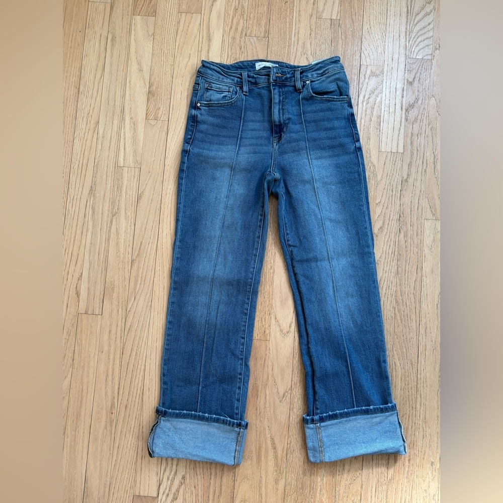 Risen women’s wide leg cuffed jeans medium rise size 7
